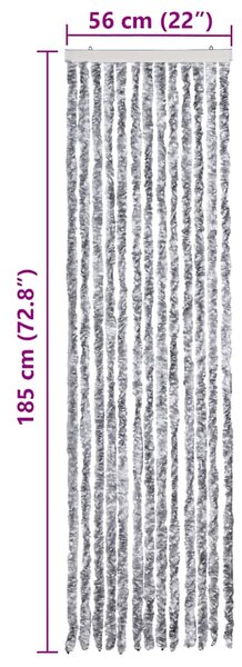 Závěs proti hmyzu bílý a šedý 56 x 185 cm Chenille 284279