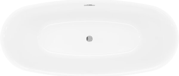 Mexen Luvo Slim, volně stojící vana 170 × 75 cm, bílá-černá, chromový přepad, 52801707575-01