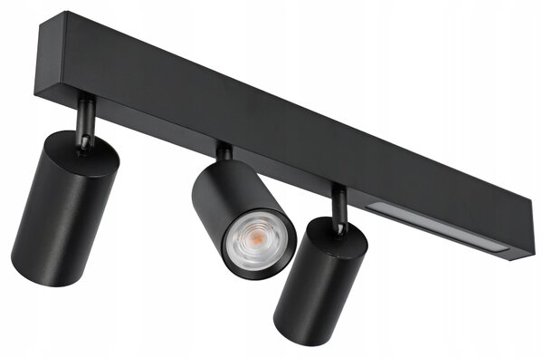 Přisazené bodové svítidlo GU10 9 W, 3 spoty, černé