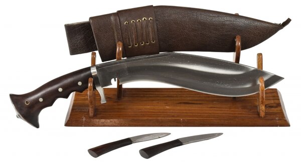 Khukri nůž, "Iraq Brown Gripper Guard 11", nůž 43cm, čepel 28 cm,dřevěná rukojeť