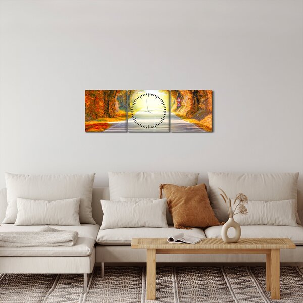Obraz - Brána z korun stromů (s hodinami) (90x30 cm)