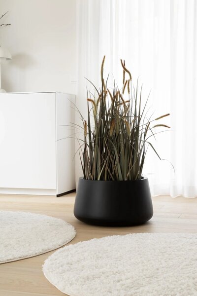 Květináč GORDO, sklolaminát, výška 29 cm, černý