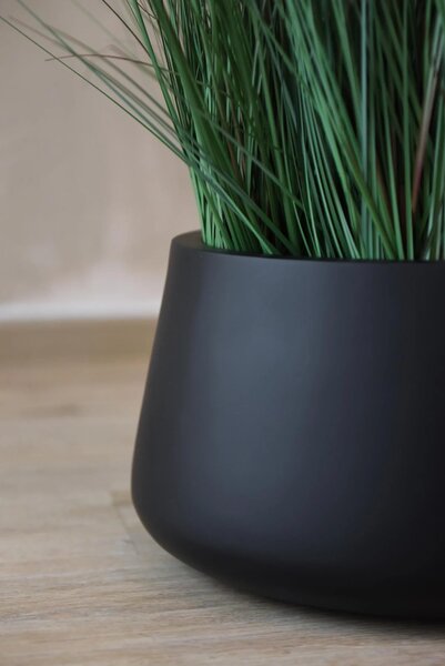 Květináč GORDO, sklolaminát, výška 29 cm, černý