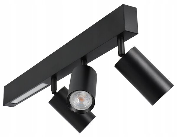 Přisazené bodové svítidlo GU10 9 W, 3 spoty, černé