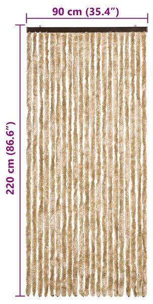 Závěs proti hmyzu béžový 90 x 220 cm Chenille 284283