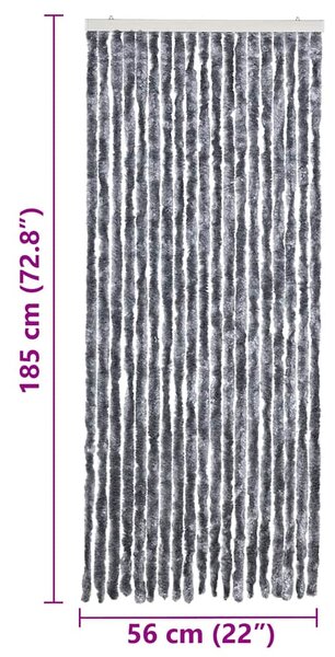 Závěs proti hmyzu stříbrný 56 x 185 cm Chenille 284285