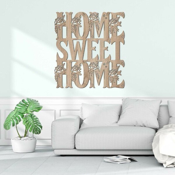 DUBLEZ | Dřevěná 3D nálepka na zeď - Home Sweet Home | Obraz