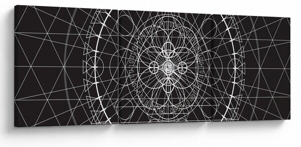 Obraz - Abstrakce hodin (s hodinami) (90x30 cm)