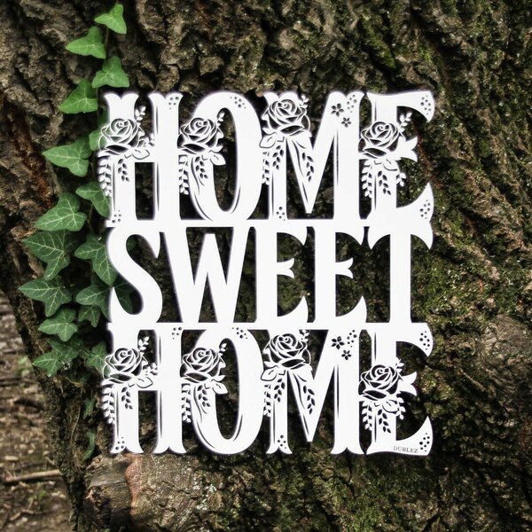 DUBLEZ | Dřevěná 3D nálepka na zeď - Home Sweet Home | Obraz