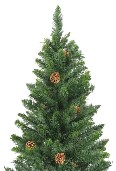 Umělý vánoční stromek se šiškami zelený 180 cm 284315