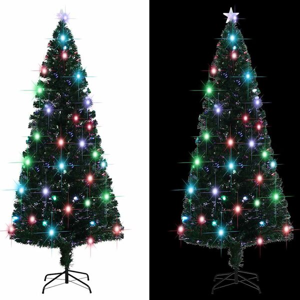 Předem osvětlený vánoční stromek se stojanem a LED 210 cm optické vlákno 284303
