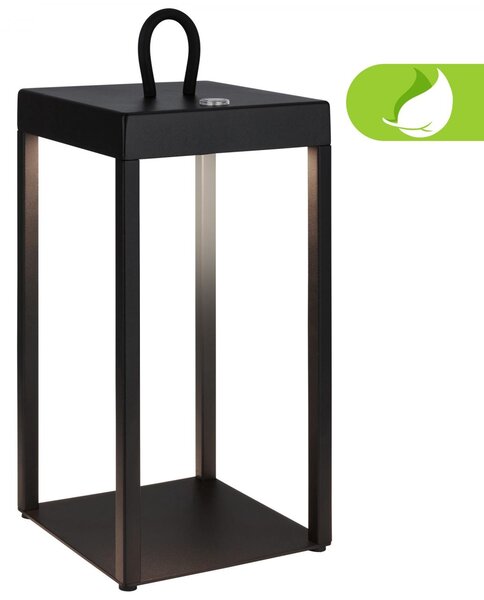 BRILO 7511015 Luca LED bezdrátová lucerna IP44, stmívatelná, dotykový vypínač, černá - BRILO