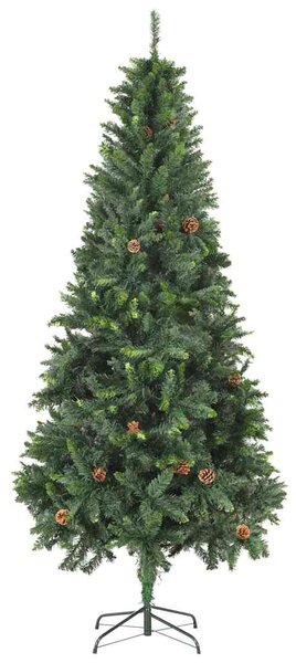 Umělý vánoční stromek se šiškami zelený 210 cm 284316