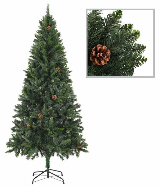 Umělý vánoční stromek se šiškami zelený 180 cm 284315