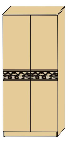 Masivní policová skříň REL GALI 200x75x58 (policová skříň z masivu do ložnice RELIA)