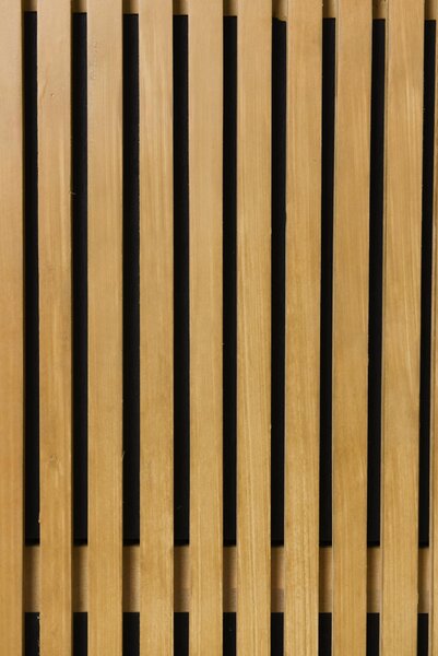 Vysoký květináč BLOCK, dřevo, výška 75 cm, s kolečky, hnědý