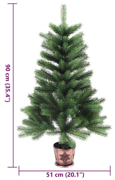 Umělý vánoční stromek s realistickým jehličím 90 cm zelený 284327