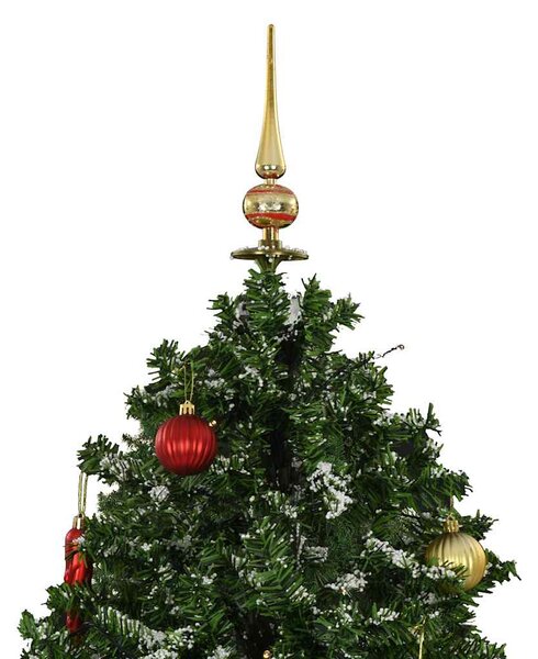 Sněžící vánoční stromeček s deštníkovým stojanem zelený 140 cm 284333