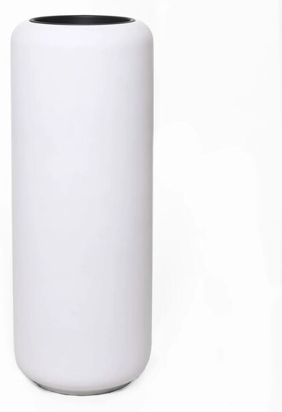 Kulatý květináč MERA, sklolaminát, výška 95 cm, bílý mat, outlet