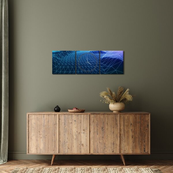 Obraz - Hory v počítačovém modelu (s hodinami) (90x30 cm)