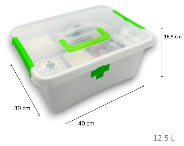 ALTOM Lékárnička, úložný box na léky s vnořeným organizérem, 2v1, s madlem, antibakteriální, 12.5l