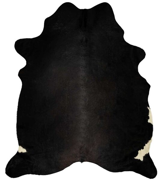 Koberec z pravé hovězí kůže černý 150 x 170 cm 284341