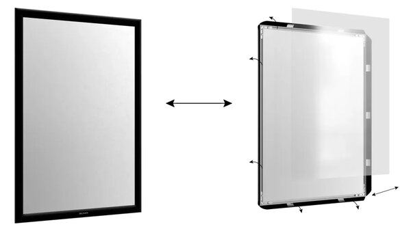 Plakátový rám A2 OWZ – černý, zacvakávací, FRAME_A2BK