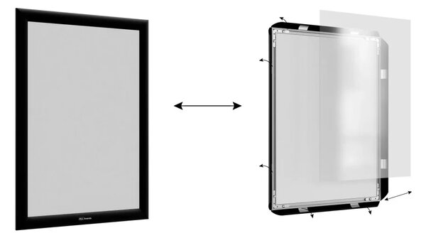Plakátový rám A3 OWZ – černý, zacvakávací, FRAME_A3BK
