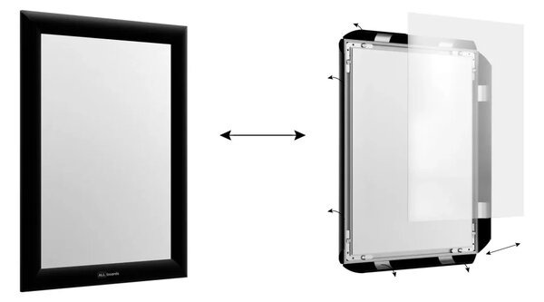 Plakátový rám A4 OWZ – černý, zacvakávací, FRAME_A4BK