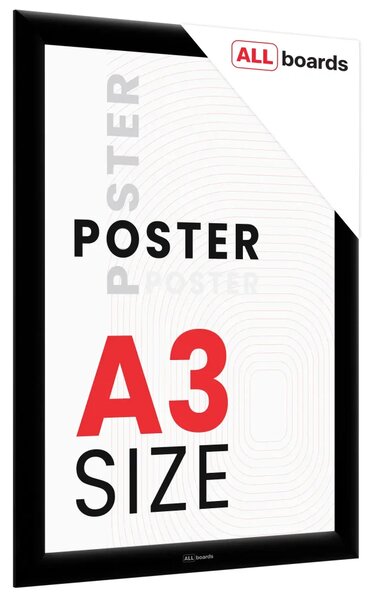 Plakátový rám A3 OWZ – černý, zacvakávací, FRAME_A3BK