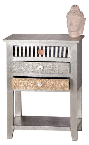 Sob nábytek - Designový odkládací stolek z masivního manga a hliníku Metalus - F0S01356-97