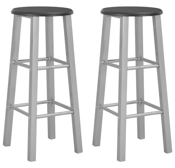 Barové stoličky 2 ks stříbrné MDF 284410