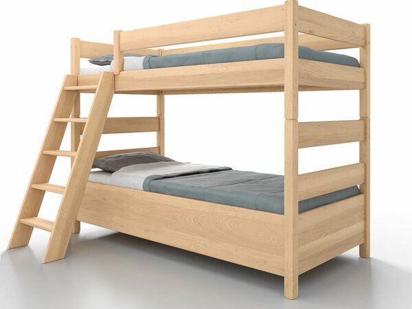 Poschoďová postel s úložným prostorem JUNIOR 11, masiv buk