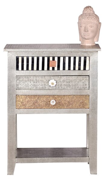 Sob nábytek - Designový odkládací stolek z masivního manga a hliníku Metalus - F0S01356-97