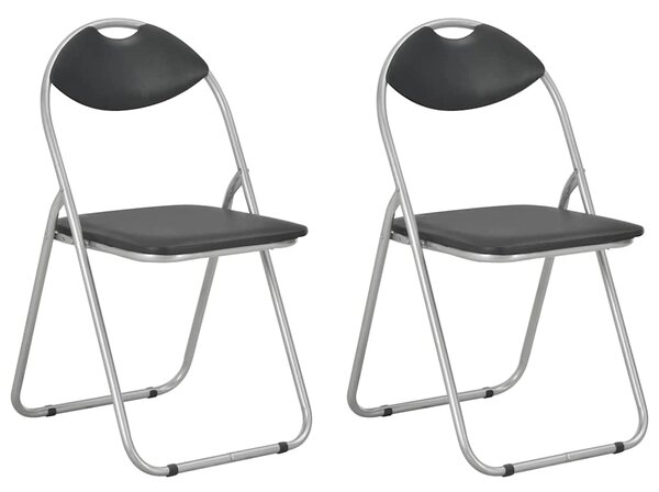 Skládací židle 2 ks, černá, umělá kůže 284407