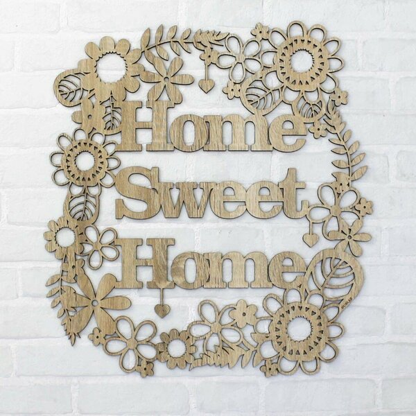DUBLEZ | Dřevěný nápis na stěnu - Home Sweet Home | Obraz