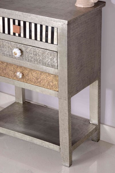 Sob nábytek - Designový odkládací stolek z masivního manga a hliníku Metalus - F0S01356-97