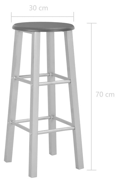 Barové stoličky 2 ks stříbrné MDF 284410