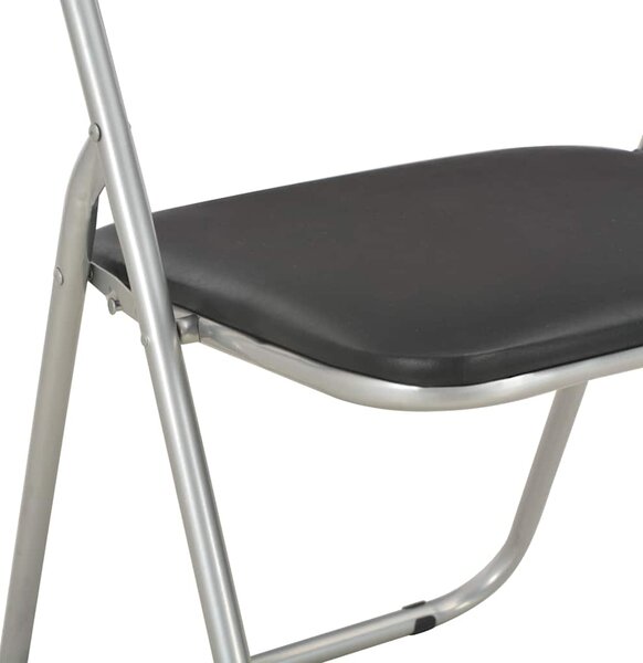 Skládací židle 2 ks, černá, umělá kůže 284407