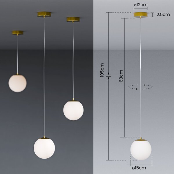 Závěsné svítidlo G9, Ø 15 cm
