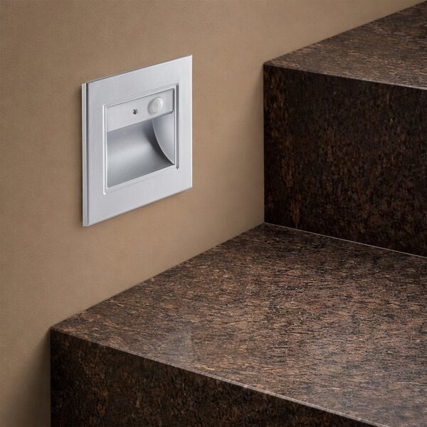 Brilagi - LED Schodišťové svítidlo se senz. STEP LIGHT LED/1,5W/230V IP44 stříb