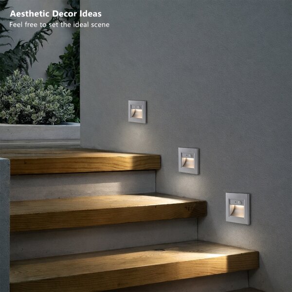 Brilagi - LED Schodišťové svítidlo se senz. STEP LIGHT LED/1,5W/230V IP44 stříb
