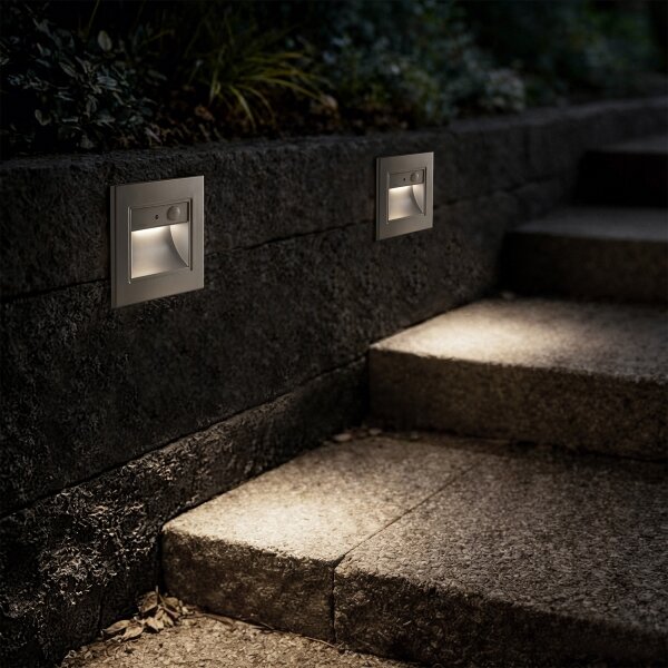 Brilagi - LED Schodišťové svítidlo se senz. STEP LIGHT LED/1,5W/230V IP44 stříb