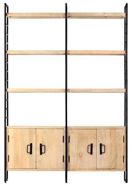 4patrová knihovna 124 x 30 x 180 cm masivní mangovníkové dřevo 284417