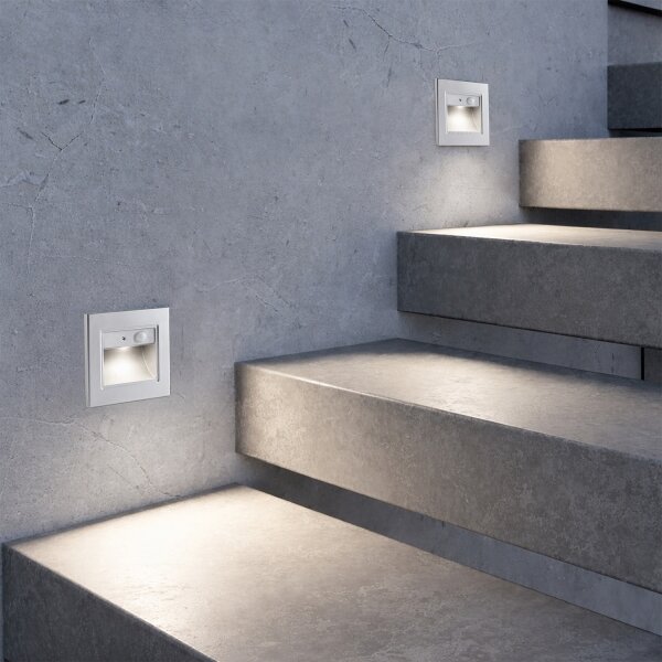 Brilagi - LED Schodišťové svítidlo se senz. STEP LIGHT LED/1,5W/230V IP44 stříb