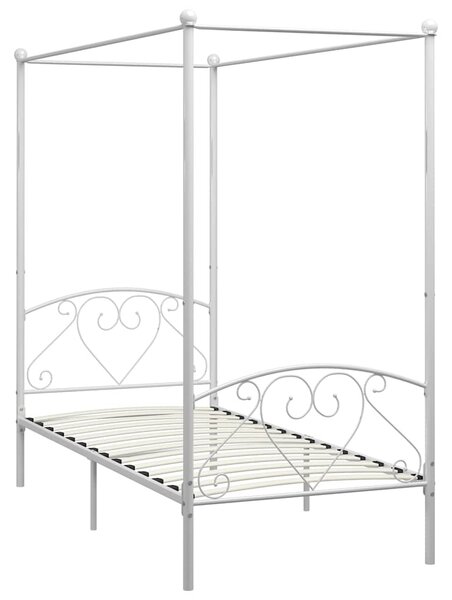 Rám postele s nebesy bílý kovový 90 x 200 cm 284426