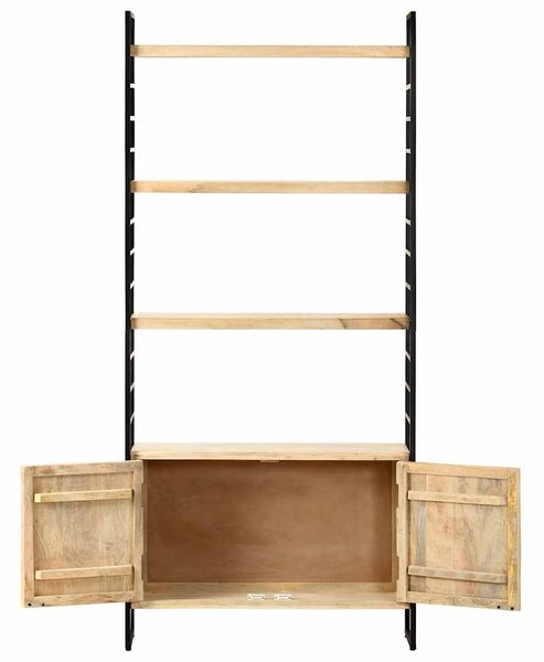 4patrová knihovna 80 x 30 x 180 cm masivní mangovníkové dřevo 284421