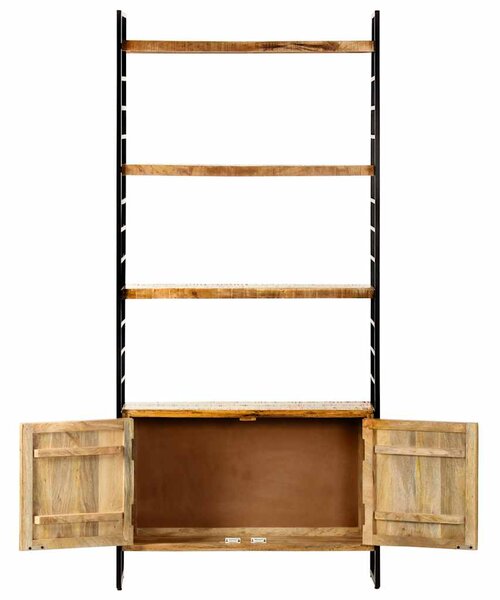 4patrová knihovna 80 x 30 x 180 cm hrubé mangovníkové dřevo 284422