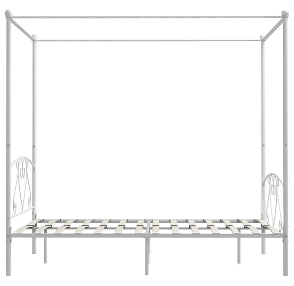 Rám postele s nebesy bílý kovový 160 x 200 cm 284430