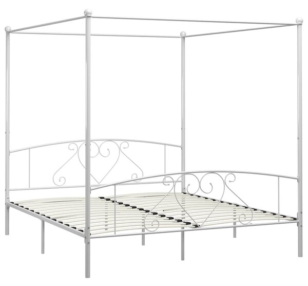 Rám postele s nebesy bílý kovový 180 x 200 cm 284431